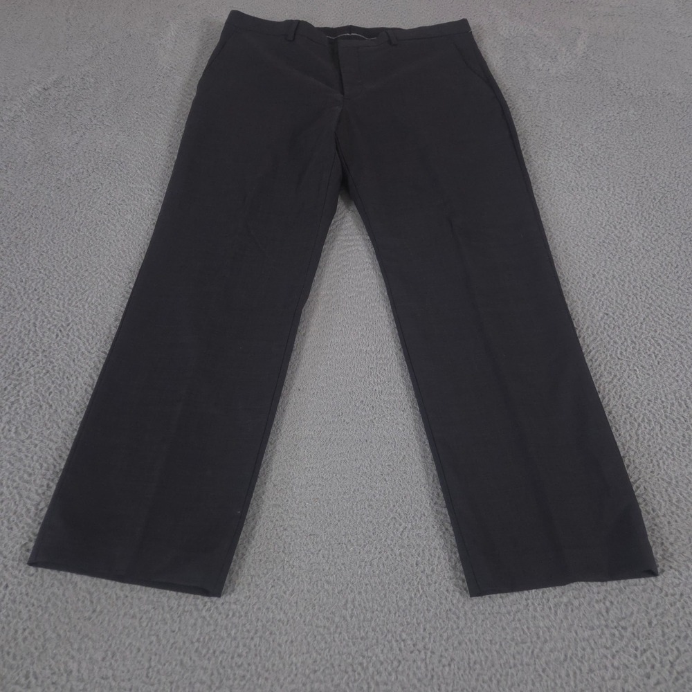 Express Pants Mens 36x30 Gray Producer Wool Blend Straight Leg Dress Trousers